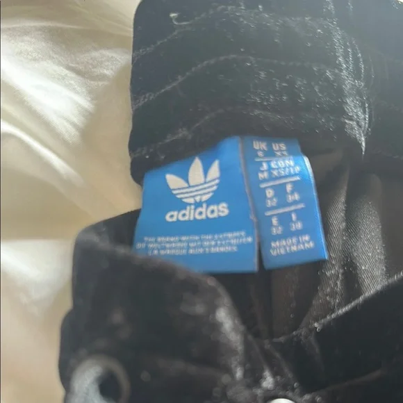 Adidas Velvet Joggers with Grosgrain Stripes in Black - Picture 2 of 4